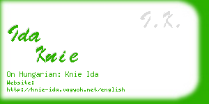 ida knie business card